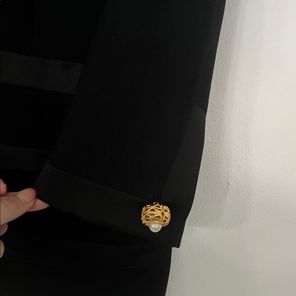Louis Feraud Black Blazer with Gold Buttons - Picture 7 of 16